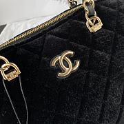 Chanel Clutch With Strap Black Bag Velvet 28.5x20.5x7cm - 2