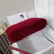 Chanel Clutch With Strap Red Bag Velvet 28.5x20.5x7cm - 4