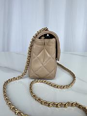 Chanel Mini Flap Bag Lambskin Gold Beige 19x13.5x7cm - 5