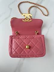 Chanel Mini Flap Bag Lambskin Gold Pink 19x13.5x7cm - 6