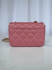 Chanel Mini Flap Bag Lambskin Gold Pink 19x13.5x7cm - 4