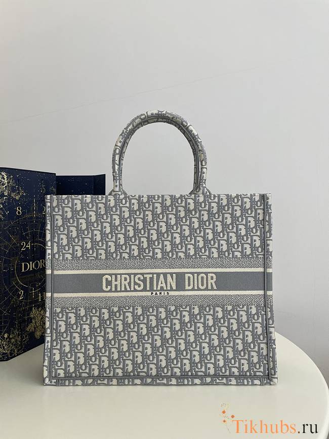 Dior Large Book Tote Grey Oblique Bag 42x35x18cm - 1