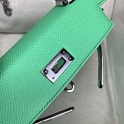 Hermes Kelly 19 Bag Green White Epsom Silver 19cm - 5