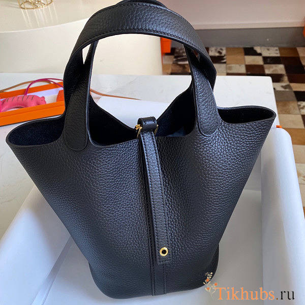 Hermes Picotin Black Gold Bag 18cm - 1