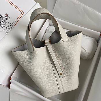 Hermes Picotin White Bag 18x13x9cm