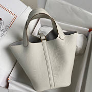 Hermes Picotin White Bag 18x13x9cm - 4