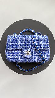 Chanel Mini Flap Bag Blue Tweed 20cm  - 1