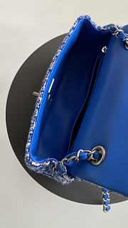 Chanel Mini Flap Bag Blue Tweed 20cm  - 6