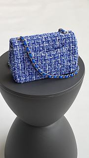 Chanel Mini Flap Bag Blue Tweed 20cm  - 5