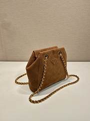 Prada Antique Chain Bag Brown 24x27x6cm - 5