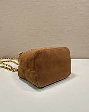 Prada Chain Shoulder Bag Brown Suede 25x26.5x15.5cm - 4