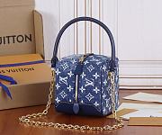 Louis Vuitton LV Square Bag Blue Denim 16x16x16cm - 4