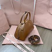 Miu Miu Leather Brown Top Handle Bag 24x15.5x11cm - 3