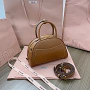 Miu Miu Leather Brown Top Handle Bag 24x15.5x11cm - 2