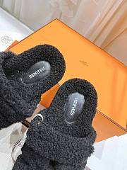 Hermes Chypre Sandals Black Shearling - 2