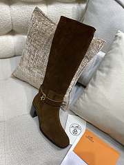 Hermes Brown Suede Long Boots - 3