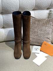 Hermes Brown Suede Long Boots - 2