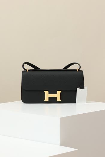 Hermes Constance Bag Black Epsom Gold 24x13x4cm