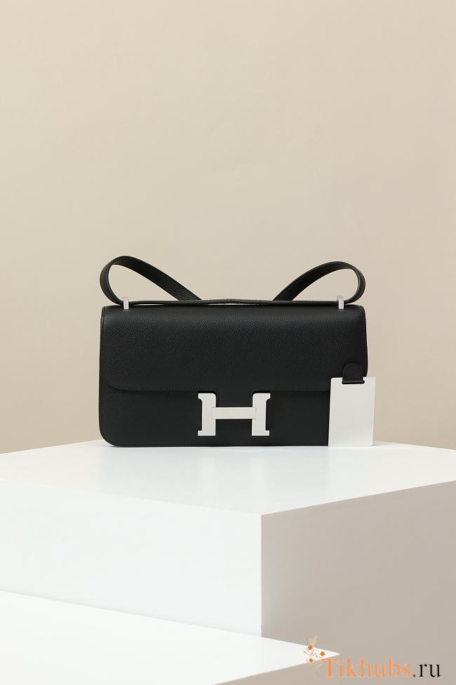 Hermes Constance Bag Black Epsom Silver 24x13x4cm - 1