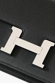 Hermes Constance Bag Black Epsom Silver 24x13x4cm - 3