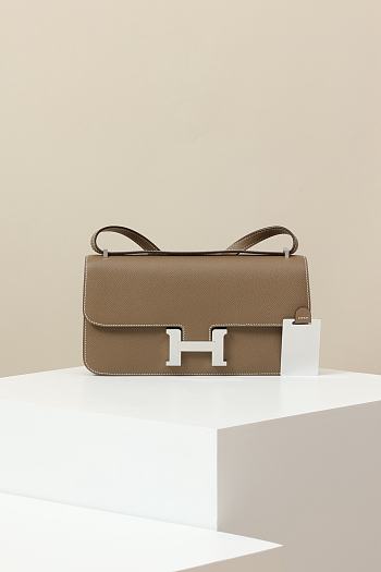 Hermes Constance Bag Etoupe Epsom Silver 24x13x4cm