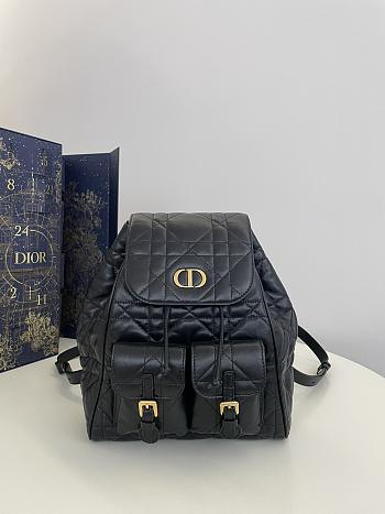 Dior Medium Caro Backpack Black Lambskin 23 x 26.7 x 12.5 cm 