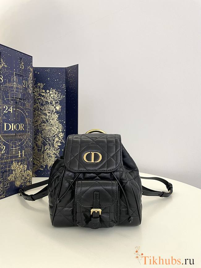 Dior Small Caro Backpack Black Lambskin 19.5 x 18.5 x 8.5 cm - 1