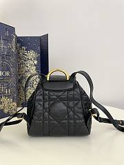 Dior Small Caro Backpack Black Lambskin 19.5 x 18.5 x 8.5 cm - 3