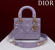 Dior Small Lady Purple Patent Bag 20cm - 1