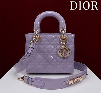 Dior Small Lady Purple Patent Bag 20cm