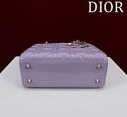 Dior Small Lady Purple Patent Bag 20cm - 6