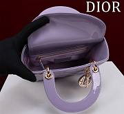 Dior Small Lady Purple Patent Bag 20cm - 5