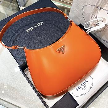 Prada Cleo Brushed Leather Shoulder Bag Orange 27x21x5cm