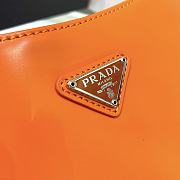 Prada Cleo Brushed Leather Shoulder Bag Orange 27x21x5cm - 6
