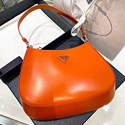 Prada Cleo Brushed Leather Shoulder Bag Orange 27x21x5cm - 3