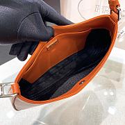 Prada Cleo Brushed Leather Shoulder Bag Orange 27x21x5cm - 2