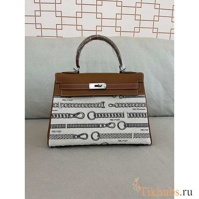 Hermes Kelly 25 Retourne Veau Barenia Brown 25cm - 1