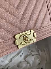 Chanel Leboy Bag Pink Caviar Gold Chevron 25cm - 5