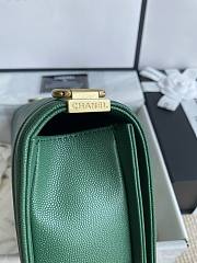 Chanel Leboy Bag Green Caviar Chevron Gold 25cm - 3