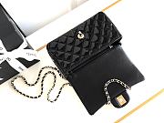 Chanel Top Handle Flap Bag Black Patent 20x9x13cm - 6