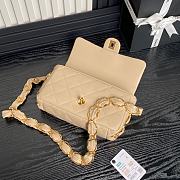 Chanel Flap Bag Beige Lambskin 22.5cm - 4