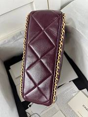 Chanel Small Camera Case Lambskin Gold Burgundy 23x14x7cm - 5