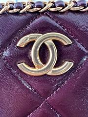 Chanel Small Camera Case Lambskin Gold Burgundy 23x14x7cm - 2