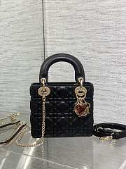 Dior Dioramour Mini Lady Bag Black Lambskin 17x15x7cm - 1