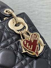 Dior Dioramour Mini Lady Bag Black Lambskin 17x15x7cm - 6