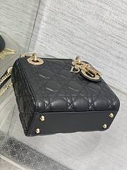 Dior Dioramour Mini Lady Bag Black Lambskin 17x15x7cm - 4