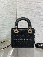 Dior Dioramour Mini Lady Bag Black Lambskin 17x15x7cm - 2