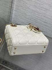 Dior Dioramour Mini Lady Bag White Lambskin 17x15x7cm - 3