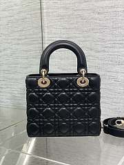 Dior Dioramour Small Lady Bag Black Lambskin 20 x 17 x 8 cm - 4