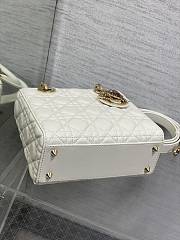 Dior Dioramour Small Lady Bag White Lambskin 20 x 17 x 8 cm - 6